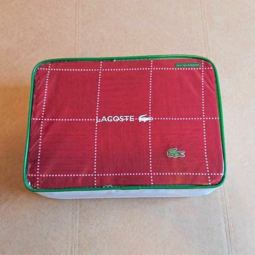 NWT Lacoste Twin / Twin XL Duvet Set Chili Pepper